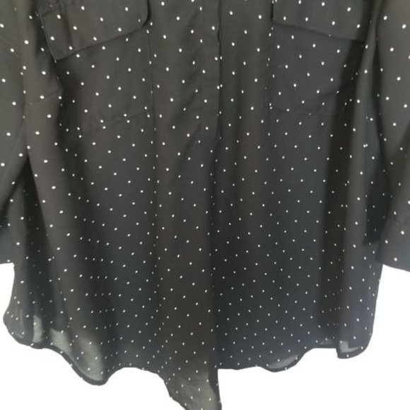 Torrid Womens 2X Black Polka Dots Harper Georgette - Picture 4 of 10